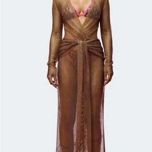 Gold, Mesh Dress, Heavy Crystal, Ivy Park, Beyoncé